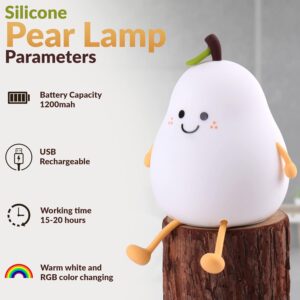 Pear Rechargeable Silicone Night Lamp | Birthday Gift - Image 2