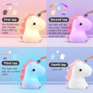Cute Unicorn Night Light Rechargeable LED Silicone Lamp - Image 3