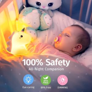 Cute Unicorn Night Light Rechargeable LED Silicone Lamp - Image 4