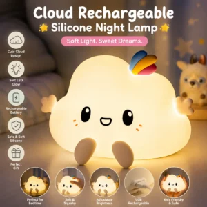Cloud Rechargeable Silicone Night Lamp for Kids - Image 9