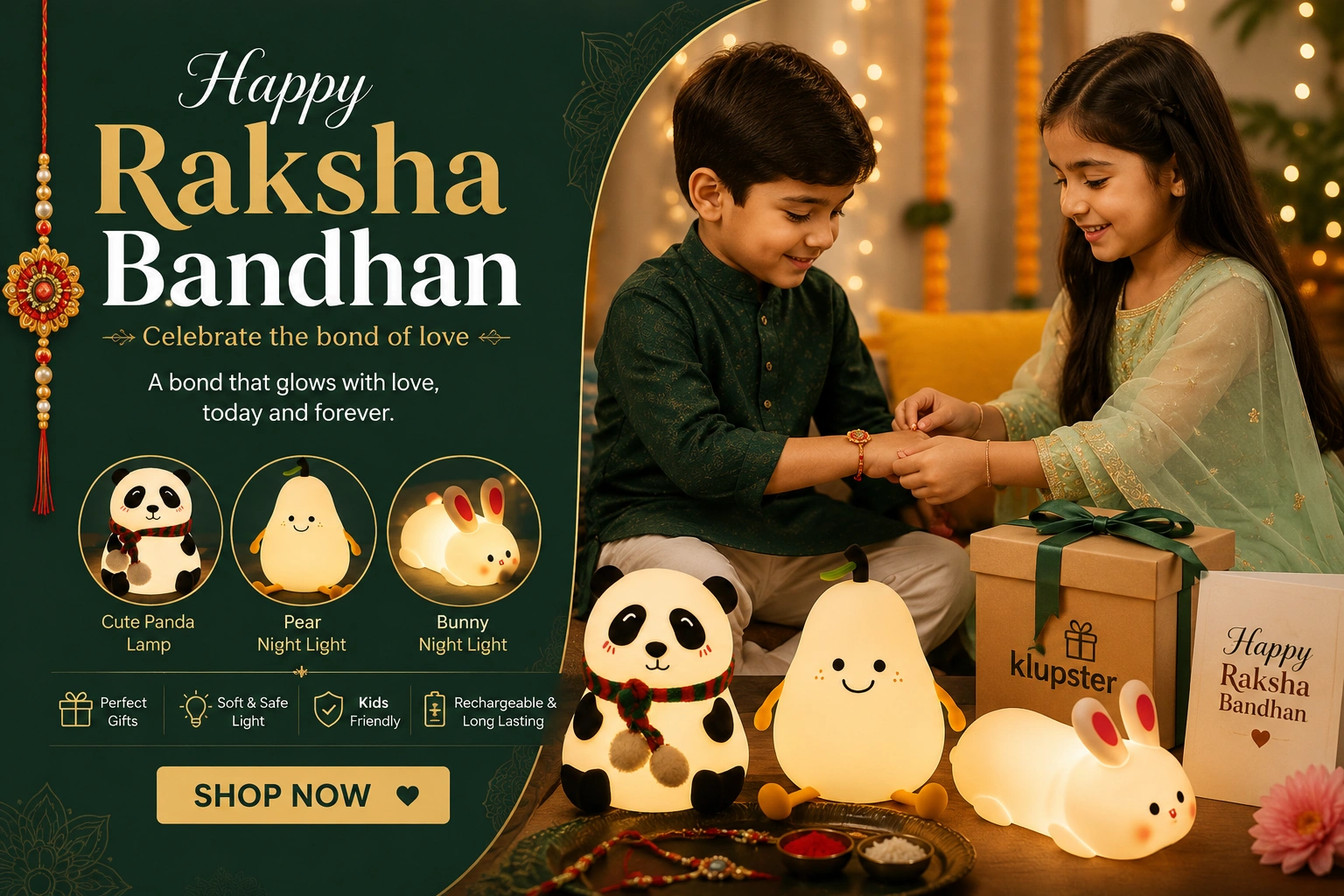 Klupster Raksha Bandhan Mobile Banner Top 1 Green